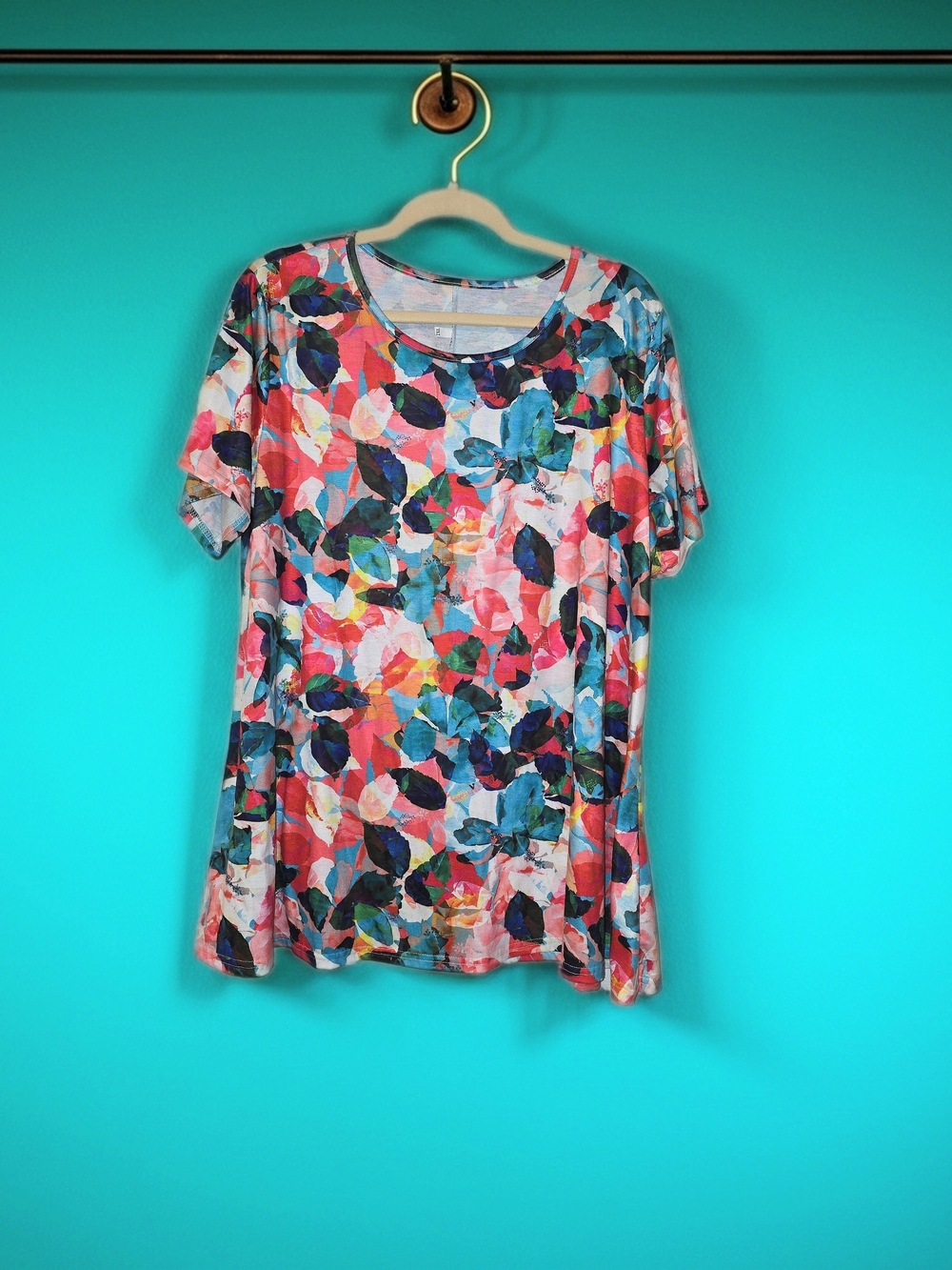 Floral Multi-Color Scoop Neck Women's Tunic